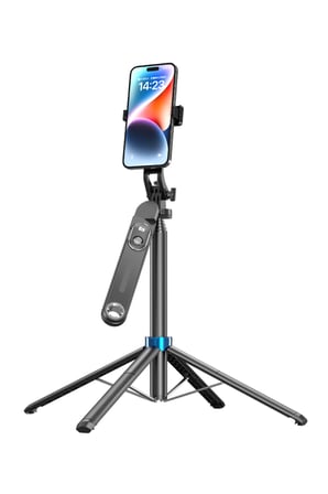 Blic BLT-41 1.8 Metre 360° Dönebilen Pan Tilt Bluetooth Selfie Çubuğu Tripod – Kablosuz Kumandalı Alüminyum Alaşım