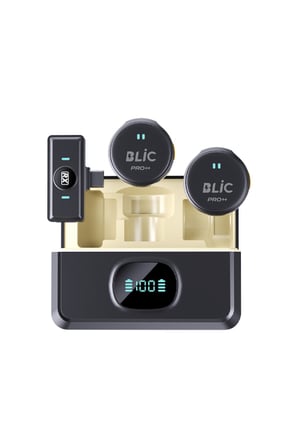 Blic Pro++ BWC-04 Type-C 2.4G Kablosuz İkili Yaka Mikrofonu – Dijital Göstergeli, Manyetik Tasarımlı
