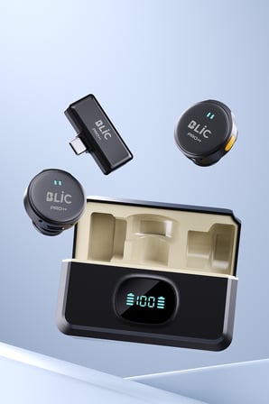 Blic Pro++ BWC-04 Type-C 2.4G Kablosuz İkili Yaka Mikrofonu – Dijital Göstergeli, Manyetik Tasarımlı
