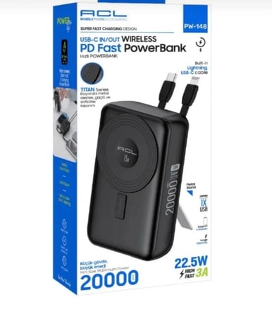 ACL PW-148 2000 Mah 15W Magsafeli Hızlı Şarjlı Standlı Powerbank