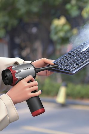MATT MCV22 Şarjlı Araç Süpürgesi Kırmızı 22.000Pa Güçlü Vakumlu Mini El Süpürgesi Type-C Şarjlı 220ML