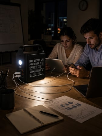 Taşınabilir Güç İstasyonu 100.000 mAh | 100W Hızlı Şarj | Güçlü LED Aydınlatma Dahili Kablolu Powerbank