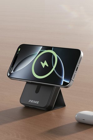 Fulltech FP53 10000mAh MagSafe Uyumlu Kablosuz Powerbank 20W PD Hızlı Şarj | 15W Manyetik Kablosuz Şarj | Katlanabilir Standlı | USB-C Giriş/Çıkış | Akıllı LED Göstergeli
