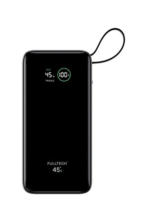 FULLTECH FP54 10000mAh 45W PD Hızlı Şarjlı Powerbank | 45W Kablosuz Şarj | Entegre USB-C Kablo | Dijital Ekran | USB-C Giriş/Çıkış Taşınabilir Powerbank