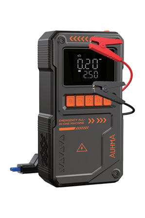 Auhma A9966 12000 mAh Akü Takviye Cihazı ve 150 PSI Dijital Hava Kompresörü, 1000A Jump Starter, Lastik Şişirme Pompası