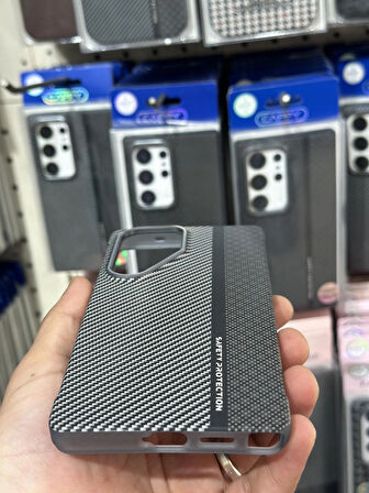 ROSE TEKNOLOJİ SAMSUNG GALAXY S25 ULTRA MAGSEFE DESTEKLİ KARBON YÜZEYLİ VİOLET TELEFON KILIFI
