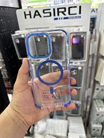 ROSE TEKNOLOJİ İPHONE 15 PROMAX UYUMLU MAGSEFE DESTEKLİ MİKA SARARMAZ KALIN SİLİKON TELEFON KILIFI