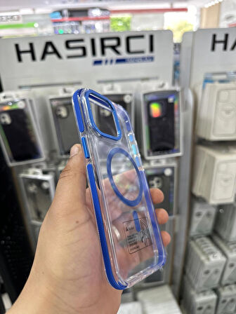 ROSE TEKNOLOJİ İPHONE 15 PROMAX UYUMLU MAGSEFE DESTEKLİ MİKA SARARMAZ KALIN SİLİKON TELEFON KILIFI
