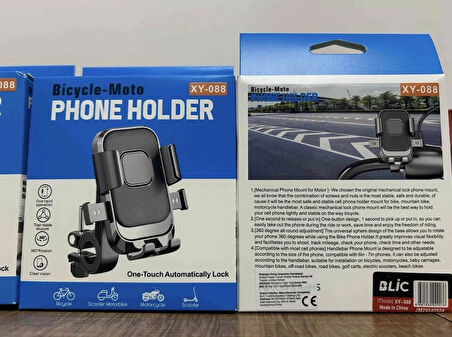 ROSE TEKNOLOJİ AYARLANABİLİR KİLİTLİ GİDON BAĞLANTILI MOTOSİKLET TELEFON TUTUCU