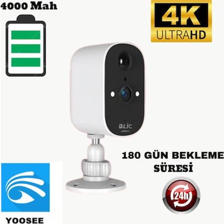 Aura Akse Smart IP Camera 4MP Dahili Bataryalı Kablosuz Güvenlik Kamerası
