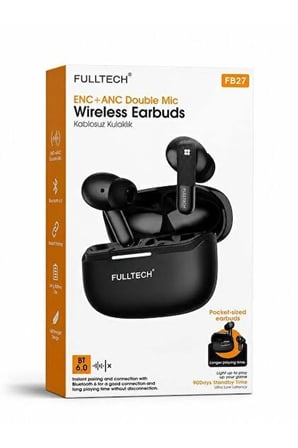 Aura Akse ENC + ANC Double Mic Wireless Earbuds - Çift Mikrofonlu Kablosuz Kulaklık (BT 6.0, ENC ve ANC Özellikli, Uzun Pil Ömrü)