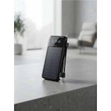 Aura Akse 10000 mAh Solar Güneş Enerjili & Dahili Kablolu Dijital Göstergeli Powerbank - Hızlı Şarj Taşınabilir Batarya