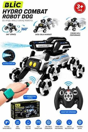 Aura Akse Su Atışlı Akıllı Uzaktan Kumandalı ve Jest Kontrollü Robot Köpek