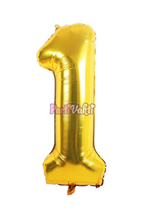 1 Rakam Altın Folyo Balon 40 cm