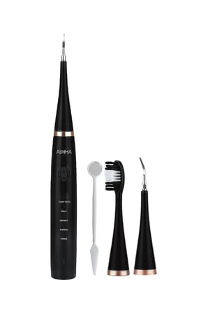 AUHMA AMF14 Ultrasonik Diş Temizleme Cihazı Siyah | 42.000 Titreşim/Dk | 5 Mod | IPX8 Su Geçirmez | Type-C Şarj | Diş Taşı Temizleyici & Plak Temizleme Seti