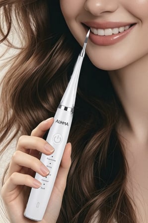 AUHMA AMF14 Ultrasonik Diş Temizleme Cihazı Siyah | 42.000 Titreşim/Dk | 5 Mod | IPX8 Su Geçirmez | Type-C Şarj | Diş Taşı Temizleyici & Plak Temizleme Seti