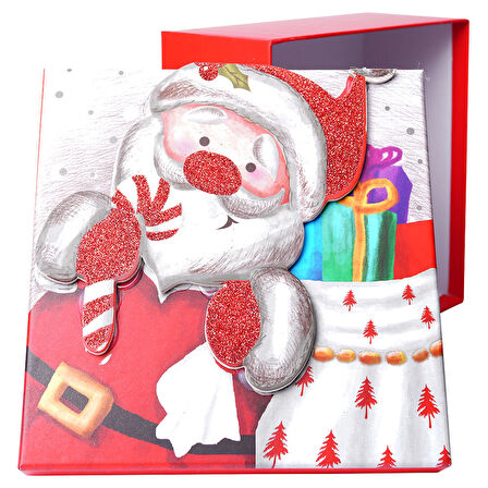 Yılbaşı Noel Baba Motifli Hediye Kutusu 19x9 cm