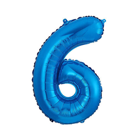 6 Rakam Mavi Folyo Balon 40 cm