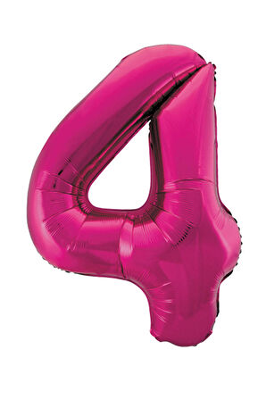 4 Rakam Pembe Folyo Balon 40 cm