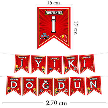 İtfaiyeciler İyi ki Doğdun Harf Afiş