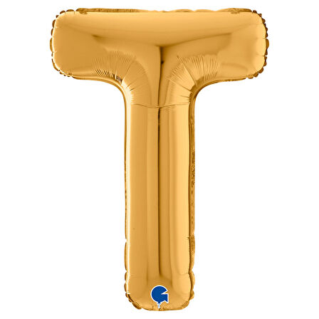 T Harf Grabo Altın Folyo Balon 66 cm