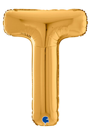 T Harf Grabo Altın Folyo Balon 66 cm