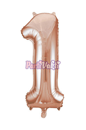 1 Rakam Rose Gold Folyo Balon 40 cm