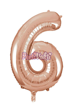 6 Rakam Rose Gold Folyo Balon 40 cm