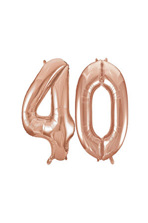 40.Yaş Folyo Balon Seti Rose Gold 40 cm