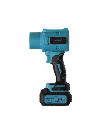 AUHMA AHV-18 Şarjlı Turbo Fan Hava Üfleyici Mavi - 21V Kömürsüz Motor (Brushless) - 32.000 RPM Oto Kurutma, PC Temizleme ve Bahçe Üfleme Makinesi