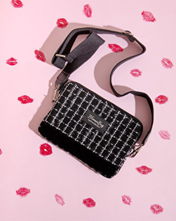 Bloominbag Noir Tweed Çapraz Çanta