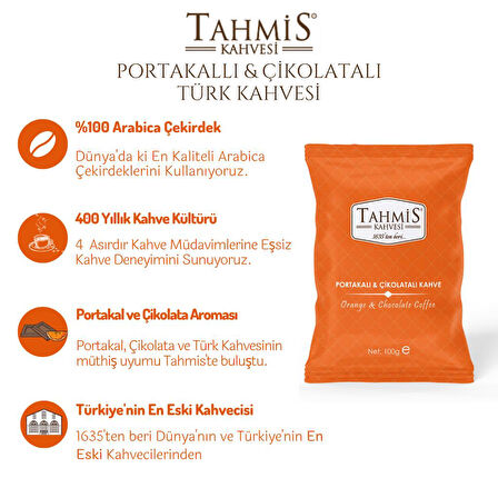 Tek Paket Portakallı Çikolatalı Türk Kahvesi 100 Gr