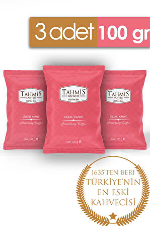 Çilek Aromalı Türk Kahvesi 100 Gr 3'lü Paket
