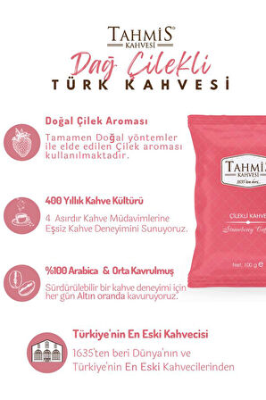 Çilek Aromalı Türk Kahvesi 100 Gr 3'lü Paket
