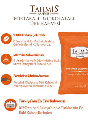 Portakal Çikolata Aromalı Türk Kahvesi 100 Gr 3'lü Paket