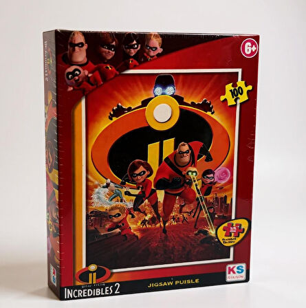 KS Games Disney Pixar Incredibles 2 Puzzle 100 Parça (6+ Yaş) - Orijinal Lisanslı Eğitici Puzzle