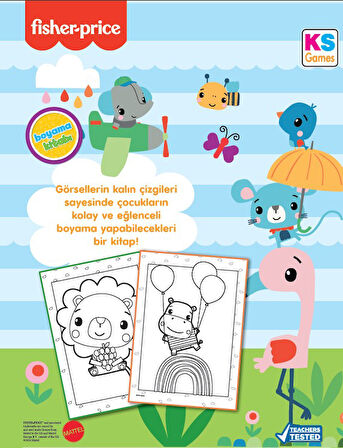 KS Games Fisher Price Boyama Kitabı - Rengarenk Sayfalar 2 (Hayvanlarla Boyama)
