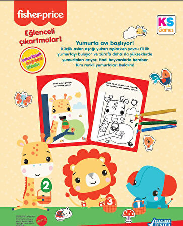 KS Games Fisher Price Boyama Sticker Kitabı 2 (Yumurta Avı)