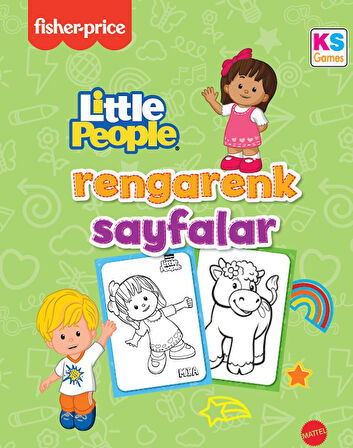 KS Games Fisher Price Küçük İnsanlar Boyama Kitabı (Rengarenk Sayfalar Sarı - Yeşil)