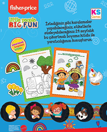KS Games Fisher Price Küçük İnsanlar Boyama Sticker Kitabı 1