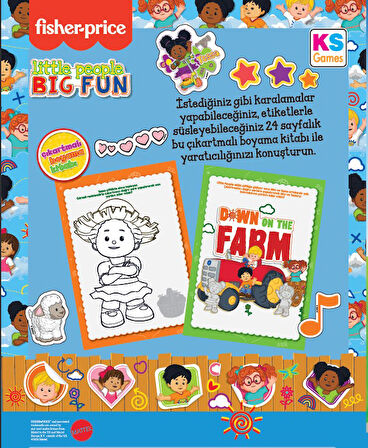 KS Games Fisher Price Küçük İnsanlar Boyama Sticker Kitabı 2