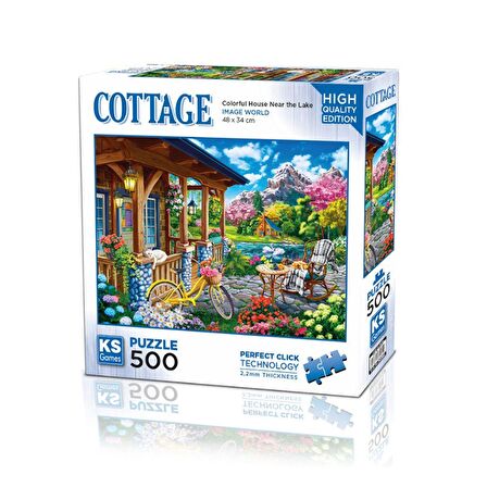 20053 Colorful House Near The Lake  500 Parça Puzzle -KS Puzzle