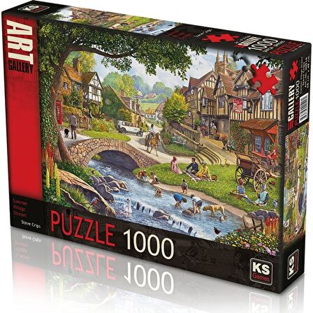 KS Games Puzzle 1000 Parça Summer Village Stream Puzzle Lisanslı Ürün