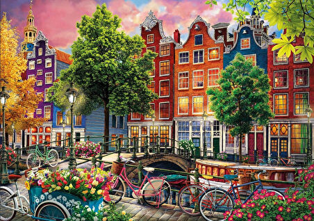 Ks Games 1000 Parça Amsterdam'da Harika Günbatımı Puzzle