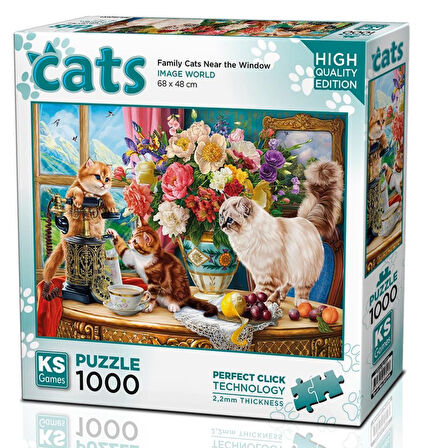 Ks Games 1000 Parça Pencere Kenarındaki Kediler Puzzle