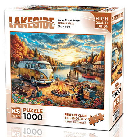 Ks Games 1000 Parça Gün Batımında Kamp Ateşi Puzzle - Serhat Filiz