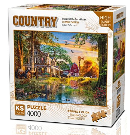 KS Games 4000 Parça Çiftlik Evinde Gün Batımı Puzzle