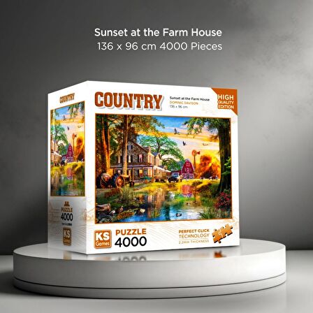 KS Games 4000 Parça Çiftlik Evinde Gün Batımı Puzzle