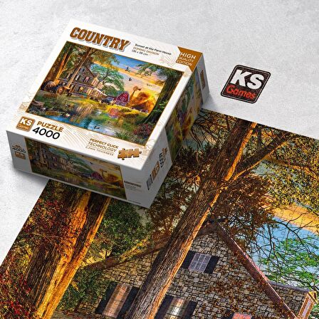 KS Games 4000 Parça Çiftlik Evinde Gün Batımı Puzzle