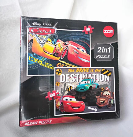 Cars Arabalar Puzzle 2 in 1 (100 parçalık ve 50 parçalık 2 adet puzzle bir arada)